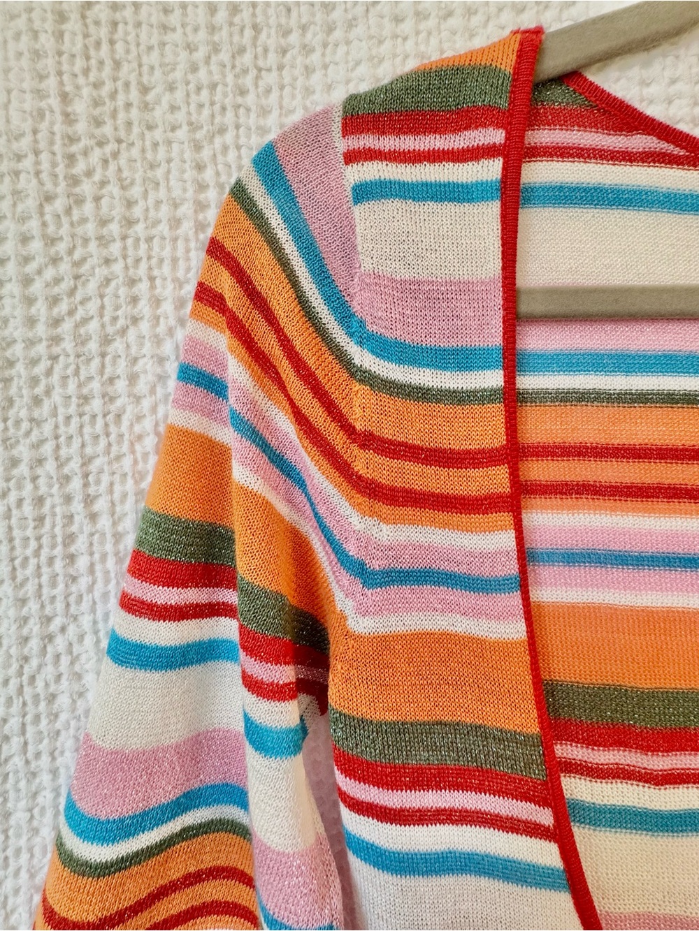 CIDER Orange Multi-Stripe Knit Long Sleeve Maxi Dress Backless NWT size M-L - Picture 8 of 10